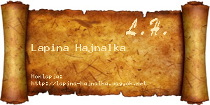 Lapina Hajnalka névjegykártya